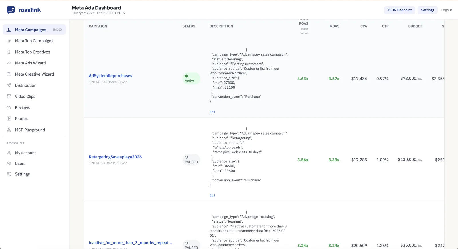 ROAS Link, marketing attribution platform